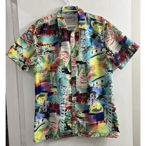 Surf Society Men's Shirt Beach‎ Retro Hawaiian Button Down Casino XL Vented